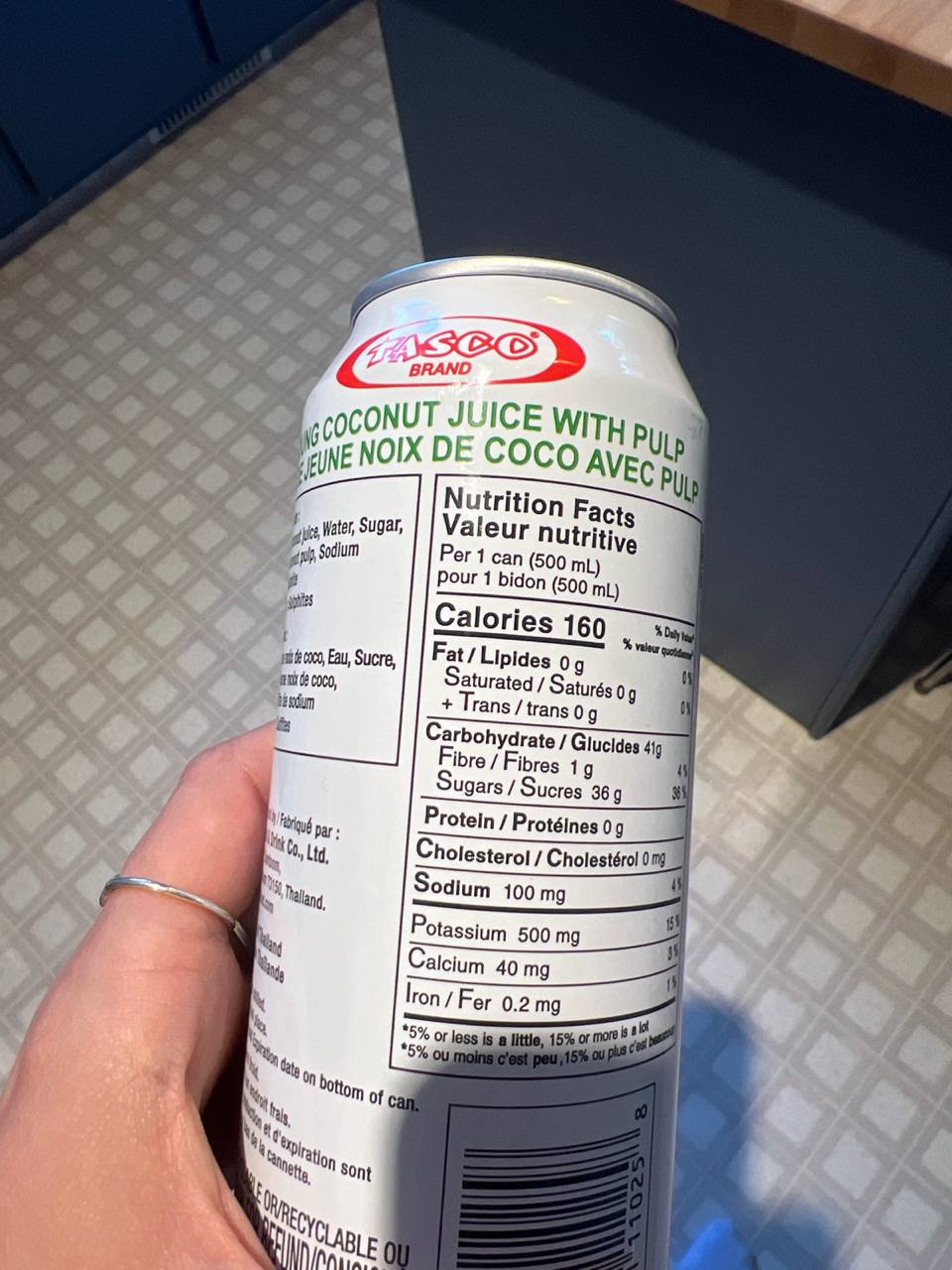 canned coconut juice with pulp