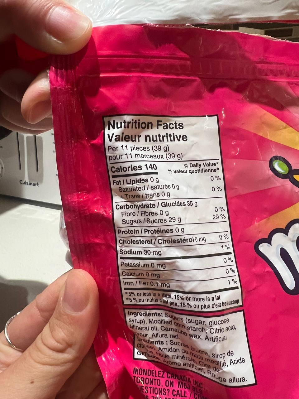 5 pieces of the pictured candy