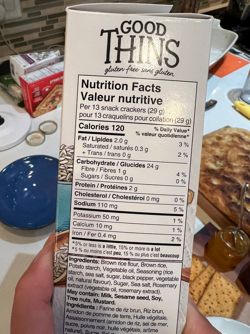 Good Thins crackers label