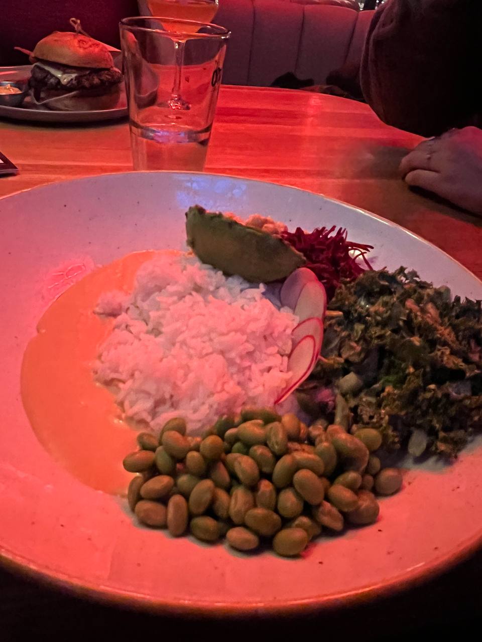 dinner bowl with rice edamame kale and avocado, second view