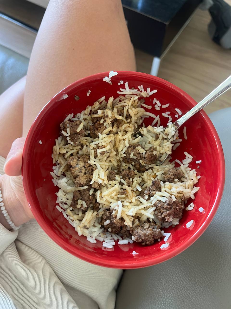 bison and rice after the ride