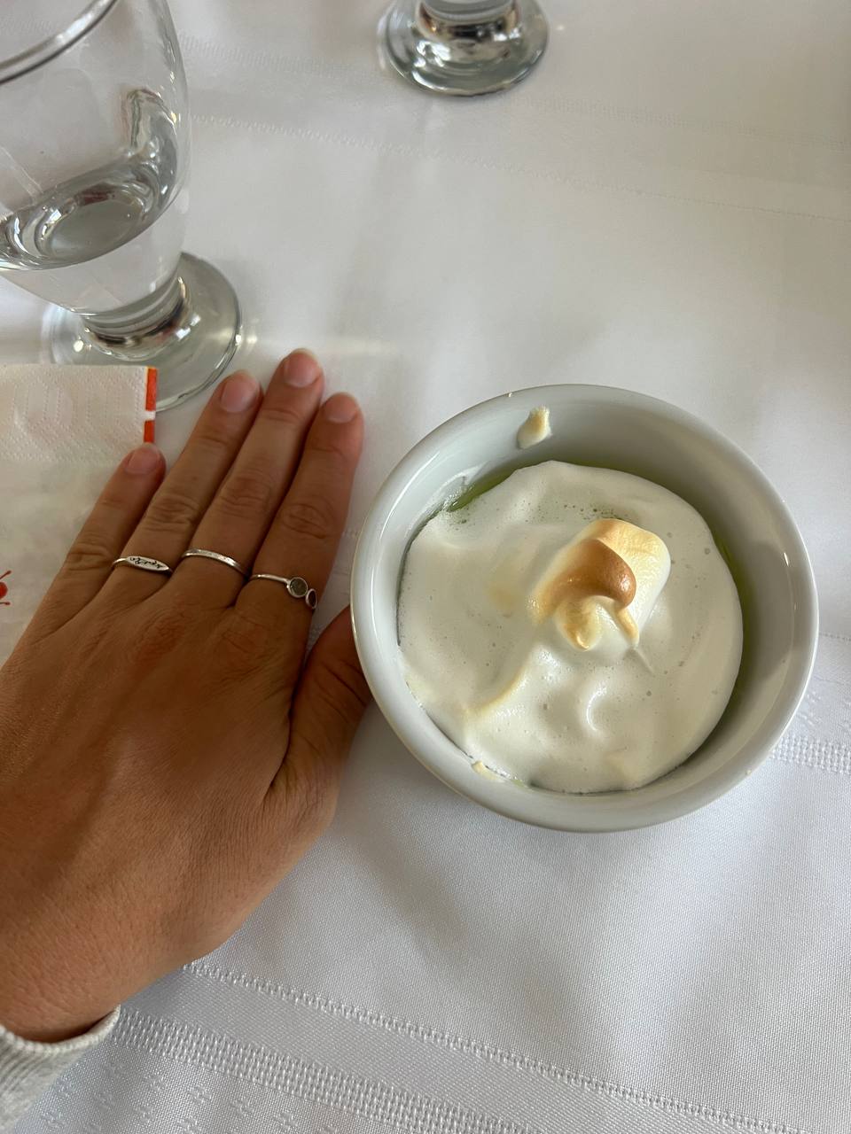 Mini lemon curd filling (crustless lemon meringue filling), Meringue topping (Italian or Swiss-style meringue, lightly toasted)